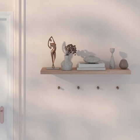Półka ścienna wisząca pływająca płyta MDF Eugad 50 x 22,9 cm dąb naturalny Półka ścienna wisząca pływająca płyta MDF Eugad 50 x 22,9 cm dąb naturalny