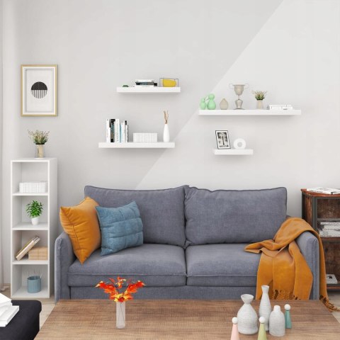Półka wisząca ścienna pływająca płyta MDF Woltu 22,9 x 3,8 cm biały Półka wisząca ścienna pływająca płyta MDF Woltu 22,9 x 3,8 cm biały