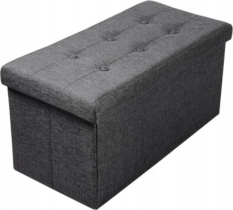 Pufa Ławka tapicerowana Składany ze schowkiem 76 x 37,5 x 38 szary