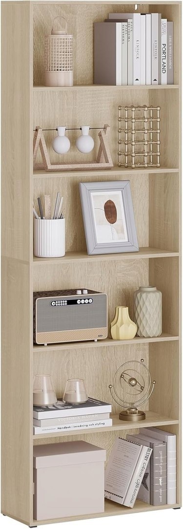 REGAŁ NA KSIĄŻKI z 6 półkami WOLTU 60 x 180 x 23,5 cm jasny dąb REGAŁ NA KSIĄŻKI z 6 półkami WOLTU 60 x 180 x 23,5 cm jasny dąb