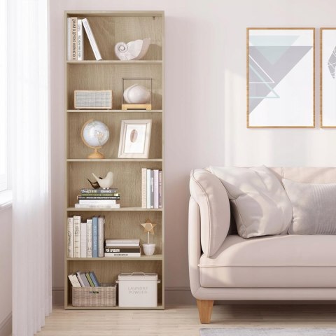 REGAŁ NA KSIĄŻKI z 6 półkami WOLTU 60 x 180 x 23,5 cm jasny dąb REGAŁ NA KSIĄŻKI z 6 półkami WOLTU 60 x 180 x 23,5 cm jasny dąb