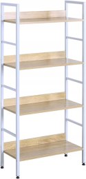 Regał na książki woltu 60 x 27,5 x 126cm jasny brąz 4 poziomy metalowa rama