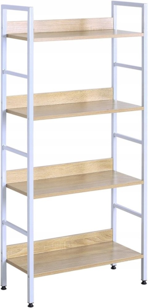 Regał na książki woltu 60 x 27,5 x 126cm jasny brąz 4 poziomy metalowa rama Regał na książki woltu 60 x 27,5 x 126cm jasny brąz 4 poziomy metalowa rama