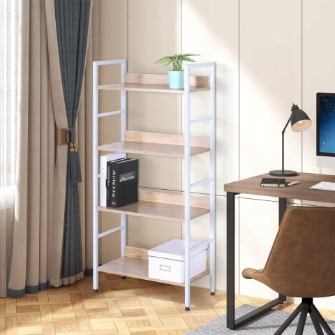 Regał na książki woltu 60 x 27,5 x 126cm jasny brąz 4 poziomy metalowa rama Regał na książki woltu 60 x 27,5 x 126cm jasny brąz 4 poziomy metalowa rama