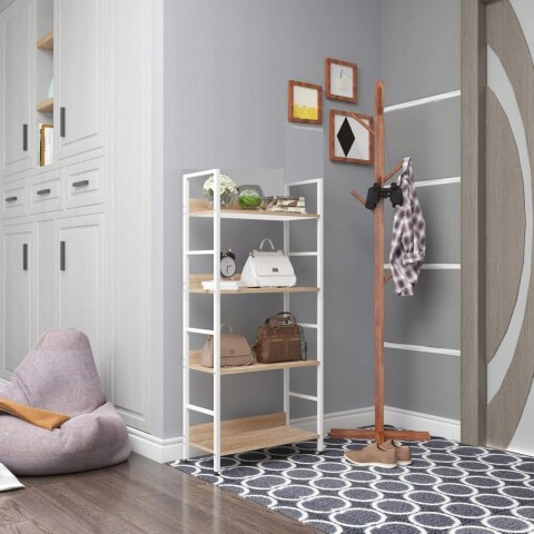 Regał na książki woltu 60 x 27,5 x 126cm jasny brąz 4 poziomy metalowa rama Regał na książki woltu 60 x 27,5 x 126cm jasny brąz 4 poziomy metalowa rama