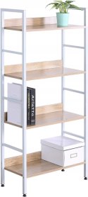 Regał na książki woltu 60 x 27,5 x 126cm jasny brąz 4 poziomy metalowa rama