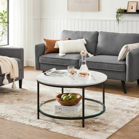 STOLIK KAWOWY OKRĄGŁY IMITACJA MARMURU 80 x 80 x 45 cm STOLIK KAWOWY OKRĄGŁY IMITACJA MARMURU 80 x 80 x 45 cm