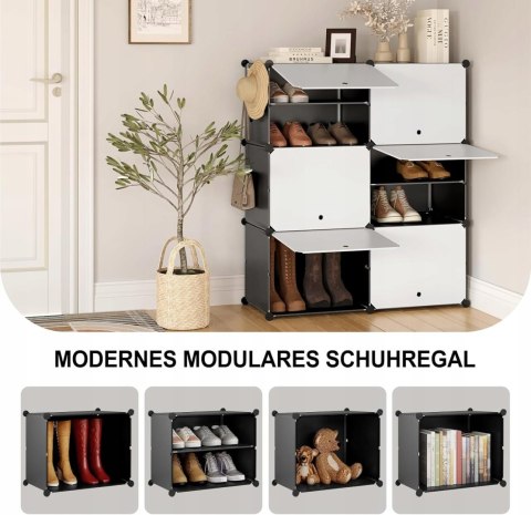 SZAFKA NA BUTY modułowa Woltu 94 x 109 x 36,5 cm czarny