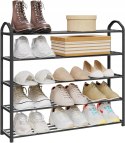 SZAFKA REGAŁ NA BUTY Z 5 półkami 79 x 18,5 x 75 cm WOLTU czarna