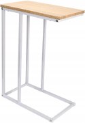 Stolik kawowy boczny prostokątny 45 x 25 x 63,6cm dąb jasny WOLTU