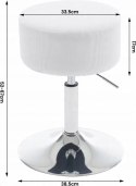 Taboret do makijażu toaletki tapicerowany Woltu biały 67 cm