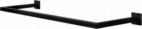WIESZAK ŚCIENNY Na Ubrania Prostokątny Czarny eSITURO 114 x 6.5 x 30 cm WIESZAK ŚCIENNY Na Ubrania Prostokątny Czarny eSITURO 114 x 6.5 x 30 cm