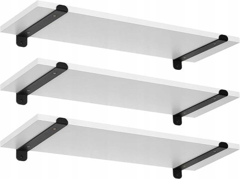 ZESTAW 3 PÓŁEK ściennych płyta MDF Eugad 60 x 20 cm biały ZESTAW 3 PÓŁEK ściennych płyta MDF Eugad 60 x 20 cm biały