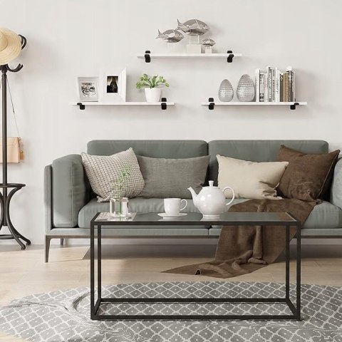 ZESTAW 3 PÓŁEK ściennych płyta MDF Eugad 60 x 20 cm biały ZESTAW 3 PÓŁEK ściennych płyta MDF Eugad 60 x 20 cm biały