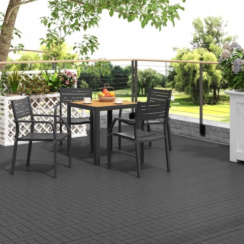 ZEWNĘTRZNE DESKI TARASOWE 11 sztuk szare 30x30cm ZEWNĘTRZNE DESKI TARASOWE 11 sztuk szare 30x30cm