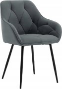 KRZESŁO TAPICEROWANE KUCHNIA JADALNIA FOTEL ERGONOMICZNY szare pikowane