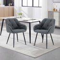 KRZESŁO TAPICEROWANE KUCHNIA JADALNIA FOTEL ERGONOMICZNY szare pikowane