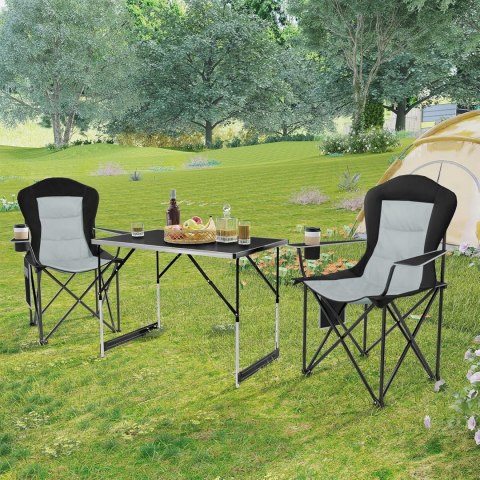 KRZESŁO WĘDKARSKIE turystyczne WOLTU czarny/szary