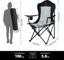 KRZESŁO WĘDKARSKIE turystyczne WOLTU czarny/szary
