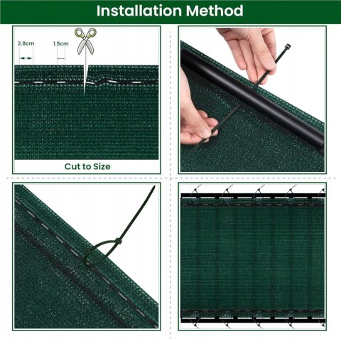 OSŁONA OGRODZENIA mata zacieniająca WOLTU PVC zielona 1,8 x 15 m