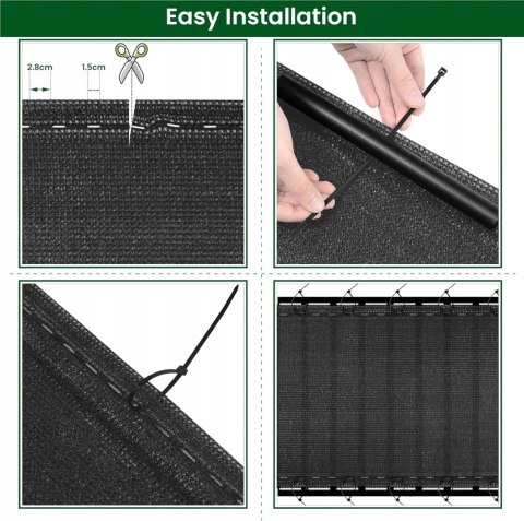 OSŁONA OGRODZENIOWA ekran zaciemniający 1,5 x 25 m 280 g/m² HDPE WOLTU