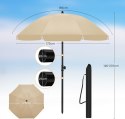 PARASOL PLAŻOWY ogrodowy tarasowy średnica 175cm WOLTU beżowy