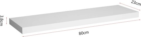 PÓŁKA ŚCIENNA LEWITUJĄCA zestaw 2 szt. płyta MDF Woltu 80 x 23 cm biały