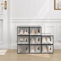 PUDEŁKA NA BUTY zestaw 8 sztuk 50 x 75 x 35,5 cm bezbarwny, czarny Woltu