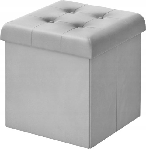 PUFA OTTOMAN SCHOWEK tapicerowany aksamitny WOLTU jasnyszary 37,5x37,5x38cm
