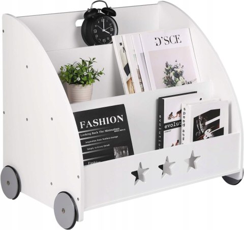 REGAŁ DZIECIĘCY na książki mobilny WOLTU biały 62 x 57 x 42 cm