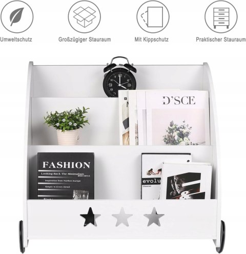 REGAŁ DZIECIĘCY na książki mobilny WOLTU biały 62 x 57 x 42 cm