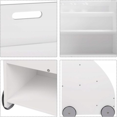 REGAŁ DZIECIĘCY na książki mobilny WOLTU biały 62 x 57 x 42 cm