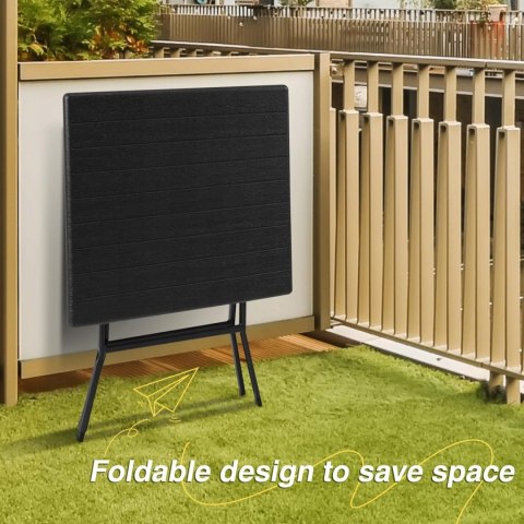 SKŁADANY STÓŁ do ogrodu, na patio, balkon, taras 62 x 62 cm eSituro czarny