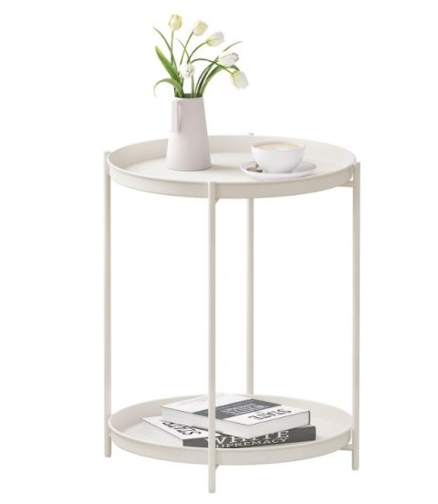 STOLIK KAWOWY boczny kremowy WOLTU