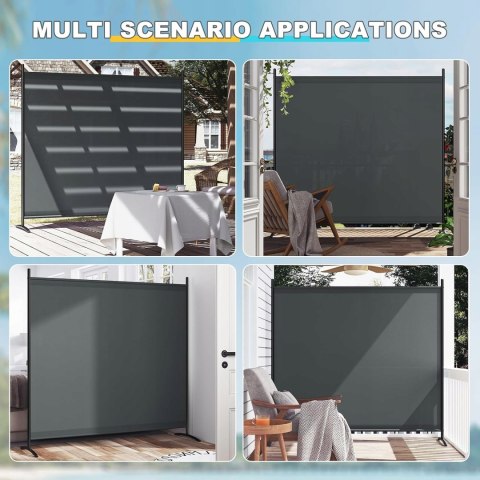 Ścianka Woltu parawan ciemny szary tworzywo sztuczne 180 x 177 x 177cm