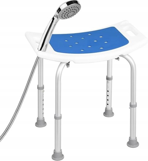 Siedzisko prysznicowe taboret EUGAD z regulacją wysokości NIEBIESKIE