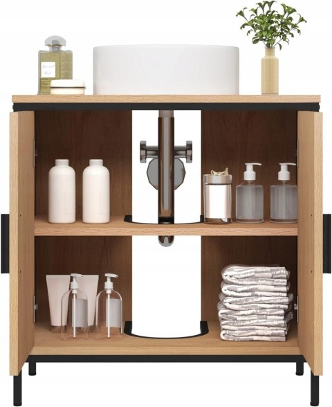 Szafka pod umywalkę 60 x 60 x 30 cm Eugad brąz i czarny