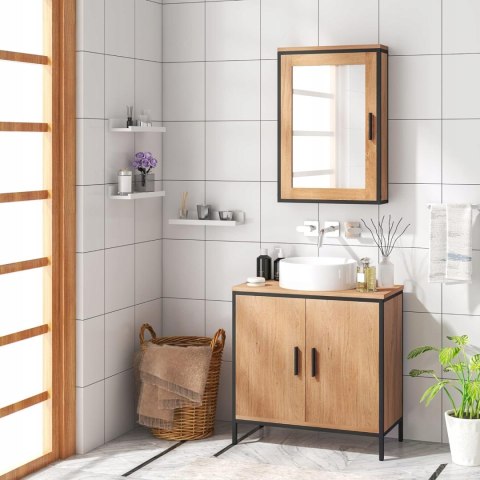 Szafka pod umywalkę 60 x 60 x 30 cm Eugad brąz i czarny