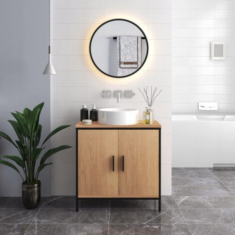 Szafka pod umywalkę 60 x 60 x 30 cm Eugad brąz i czarny