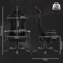 FOTEL GAMINGOWY ERGONOMICZNY KRZESŁO KOMPUTEROWE WOLTU czarny z szarym