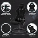 FOTEL GAMINGOWY ERGONOMICZNY KRZESŁO KOMPUTEROWE WOLTU czarny z szarym