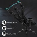 FOTEL GAMINGOWY ERGONOMICZNY KRZESŁO KOMPUTEROWE WOLTU czarny z szarym