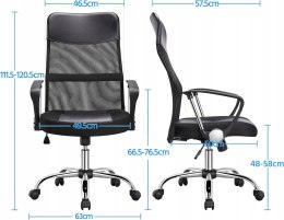 FOTEL BIUROWY, obrotowy ergonomiczny, YAHEETECH czarny
