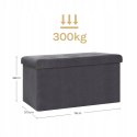 ŁAWKA TAPICEROWANA pufa, ze schowkiem Woltu 76 x 38 x 37,5 cm szara