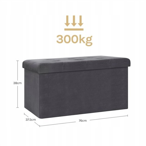 ŁAWKA TAPICEROWANA pufa, ze schowkiem Woltu 76 x 38 x 37,5 cm szara