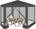 PAWILON OGRODOWY PERGOLA NAMIOT MOSKIETIERA UV 50+ PE 3,8 X 3,3 X 2,5 Woltu