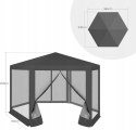 PAWILON OGRODOWY PERGOLA NAMIOT MOSKIETIERA UV 50+ PE 3,8 X 3,3 X 2,5 Woltu