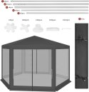 PAWILON OGRODOWY PERGOLA NAMIOT MOSKIETIERA UV 50+ PE 3,8 X 3,3 X 2,5 Woltu