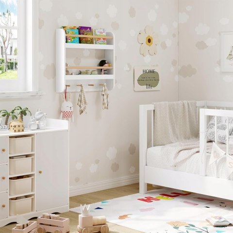PÓŁKA ŚCIENNA dla dzieci Półka na książki biały kolor WOLTU