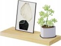 Półka wisząca pływająca regał ścienny lite drewno 19 x 40 cm brąz naturalny